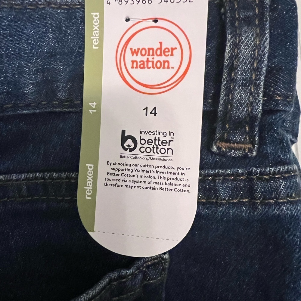 Wonder Nation Dark Blue Denim Jeans Kids size 14 - Picture 2 of 2